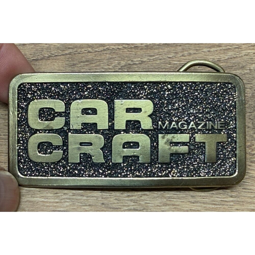 Vintage Car Craft Magazine Brass Belt Buckle - Rare